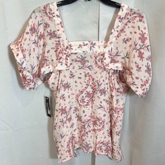 Zac Rachel Milkmaid Top Medium Floral Square Neck Lace Boho Coquette NWT 18691 - Picture 2 of 9